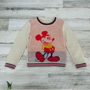 Vintage Walt Disney Productions May Knitting Mickey Mouse Sweater Size 3T
